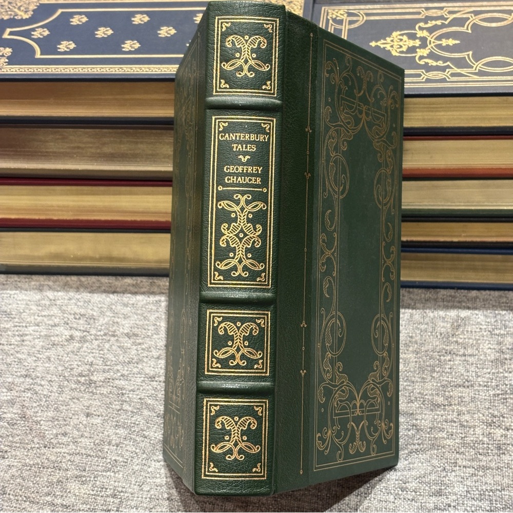 Canterbury Tales Geoffrey Chaucer Franklin Library  1/4 Leather-bound 1981 Mint